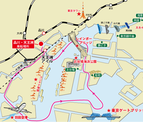東京ゲートブリッジ・羽田空港飛行機コース